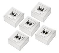 deleyCON 5x CAT 6 Universale Presa di Rete - 2x Porta RJ45 - Schermato - Superficie o Filo - 1 Gigabit Ethernet Rete - EIA/TIA 568A&B - Bianco