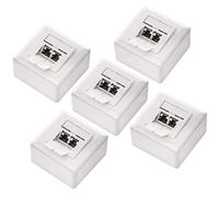 deleyCON 5x CAT 6a Universale Presa di Rete - 2x Porta RJ45 - Schermato - Superficie o Filo - 10 Gigabit Ethernet Rete - EIA/TIA 568A&B - Bianco