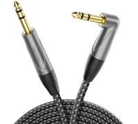 deleyCON 6,35mm Cavo Chitarra 3,0m, Cavo Strumento TRS Stereo Jack Angolato - per Chitarra Elettrica, Basso, Batteria, Pedali, Amplificatori, Mixer, Accordatori, Altoparlanti