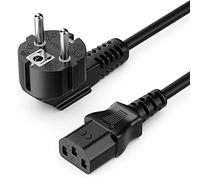 deleyCON 6m Cavo Alimentazione Corrente Linea con Spina Tipo F (CEE 7/7) 90° Angolato a Presa C13 PC Computer Monitor Stampante Proiettore - Nero