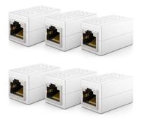 deleyCON 6x Adattatore RJ45 (1000 Mbit) - Giunto per Prolungare Cavi LAN Gigabit - Connettore Ethernet Compatibile con Cavi Cat8, Cat7, Cat6, Cat5 - Supporta DSL e PoE - 2 Porte RJ45 Femmina - Bianco
