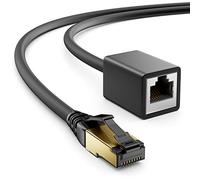 deleyCON 7,5m CAT8.1 Prolunga Patch Rete 40 Gbit/s 2000 MHz S/FTP Rame PiMF 1x Connettore RJ45 1x Presa RJ45 per Ethernet LAN Gaming Streaming - Nero
