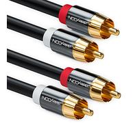 deleyCON 7,5m Cavo Audio RCA Stereo - 2x Connettore - per Impianto HiFi, Ricevitore HiFi, Home Cinema, Lettore Blu-Ray - Nero
