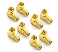 deleyCON 8x Adattatore Angolare Satellitare 90° Gradi per Cavo Coassiale F-Adattatore F-Presa Cavo Satellitare Accoppiamento F-Angolo Spina Adattatore Angolare - 8 Pezzi