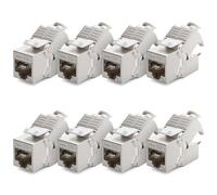 deleyCON 8x Modulo Keystone Jack CAT6a Cavo Patch Cavo di Rete Connettore Schermatura STP Presa di Rete RJ45 Patch Panel Estensione del Supporto Keystone