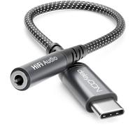 deleyCON Adattatore Audio USB-C a 3,5 mm - DAC 32-bit 384 kHz - Da Connettore USB-C Maschio a Presa Jack 3,5 mm - per Cuffie - Compatibile con iPhone 17/16/15, iPad, Galaxy S25/S24/A16/A56