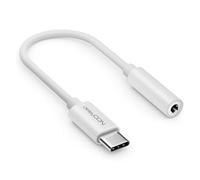 deleyCON Adattatore Audio USB-C a Jack 3,5mm - Chip DAC & TRRS - Connettore USB-C Maschio a Presa Jack - Compatibile con Smartphone, Tablet, Cuffie e Altoparlanti - Bianco