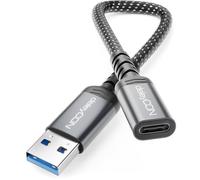 deleyCON Adattatore USB-C a USB 10 Gbps - Presa C a Spina A - Cavo per iPhone Serie 17/16/15, iPad, Galaxy Serie S25/S24/S23, A56, A16, Laptop, SSD, HDD, Notebook, CarPlay ecc.