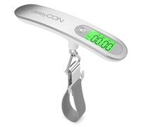 deleyCON Bilancia digitale per valigie, fino a 50 kg, colore: argento/bianco