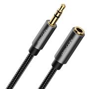 deleyCON Cavo Aux da 3,0 m, prolunga da 3,5 mm, cavo audio jack stereo, cavo di prolunga in cotone e spina in metallo, telefono cellulare, smartphone, tablet, cuffie HiFi ricevitore auto