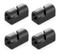 deleyCON Confezione da 4 Fermacavi Fascette Fermacavi Autoadesive Gestione Cavi Fermacavi Guida Cavi Organizzatore Cavi Fermacavi Fissaggio Cavi Casa Ufficio Scrivania Battiscopa Silicone Nero