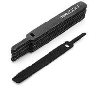 deleyCON, Fascia fermacavi con velcro 10 Stück kurz Nero