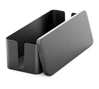 deleyCON Gestione Cavi Box Cavo Organizer Box Casetta Cavi 40,5cm x 15,3cm x 13cm Plastica Robusta 2 Guide Laterali per Cavi Protezione e Sicurezza Nero