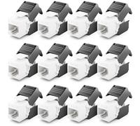 deleyCON Modulo Keystone Jack CAT6A (Set da 12 Pezzi) - Presa RJ45 a LSA, 10 Gbit/s, 500 MHz, T568A/T568B, AWG 22-26 UTP - Plastica - per Patch Panel, Presa di Rete