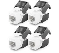deleyCON Modulo Keystone Jack CAT6A (Set da 4 Pezzi) - Presa RJ45 a LSA, 10 Gbit/s, 500 MHz, T568A/T568B, AWG 22-26 UTP - Plastica - per Patch Panel, Presa di Rete