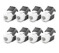 deleyCON Modulo Keystone Jack CAT6A (Set da 8 Pezzi) - Presa RJ45 a LSA, 10 Gbit/s, 500 MHz, T568A/T568B, AWG 22-26 UTP - Plastica - per Patch Panel, Presa di Rete