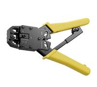 deleyCON Pinza Crimpare per Connettore Modulare Connettore RJ per RJ11 RJ12 RJ45 DEC Telefono e Rete Cavi Collegamenti 6P4C 6P6C 8P8C 4P4C 4P2C Tagliacavi Isolante - Giallo