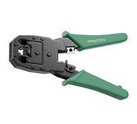 deleyCON Pinza Crimpare per Connettore Modulare Connettore RJ per RJ11 RJ12 RJ45 Telefono e Rete Cavi Collegamenti 6P4C 6P6C 8P8C 4P4C 4P2C Tagliacavi Isolante - Verde