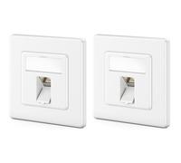 deleyCON Presa di rete CAT7 1 Porta 10 Gigabit da Incasso, 2 Pezzi - Bianco