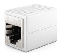 deleyCON Prolunga Cavo LAN RJ45, 10 Gbit/s, Connettore per Cat8/Cat7/Cat6/Cat5, Cavo Ethernet, Adattatore di Rete 10 Gigabit PoE - 1 Unità - Bianco