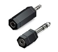 deleyCON Set di 2 Adattatori Audio Stereo Jack - 1x 3,5mm + 1x 6,3mm - Adattatori Hi-Fi per Receiver, Home Cinema e Cuffie