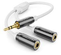 deleyCON Splitter Audio Y 0,20 m - Aux 3,5 mm su 2 prese 3,5 mm - Adattatore Stereo Y