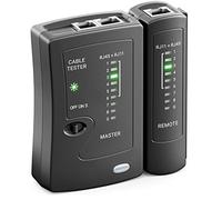 deleyCON Tester per Cavi di Rete RJ11 RJ12 RJ45 ISDN LAN Cavo di Rete Cavo Patch Tester per Cavi CAT6 CAT7 CAT8 Tester per Cablaggio Tester per Cavi - Nero