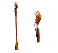 DELFA Calzascarpe gioielli 57 cm, calzascarpe con mano antigraffio e gambo in legno marrone, marrone, 56
