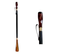 DELFA Calzascarpe gioielli 60 cm, calzascarpe con manico in corno e gambo in legno nero, Nero , 58
