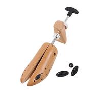 DELFA Tendiscarpe in legno di faggio, 1 pezzo, larghezza e lunghezza estensibile, tendiscarpe con meccanismo a 2 vie, in metallo, larghezza e lunghezza estensibile, Beige, 38-40 H