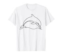 Delfin Line Art Disegno minimalista Maglietta