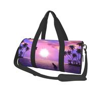 Delfini al tramonto, Borsone da viaggio di grande capacità Borsa rotonda Borsa da viaggio sportiva Borsa da viaggio Borsa da fitness