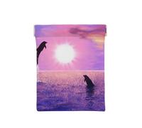 Delfini al tramonto, Spremere il portafoglio superiore da donna Borsa portaoggetti Piccola portamonete Portamonete