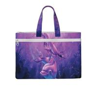 Delfini Animali,Borsa portadocumenti in tela con cerniera, borsa a mano, valigetta per scuola e ufficio