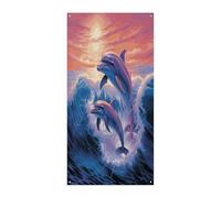 Delfini Art Coperture per porta d'ingresso banner di benvenuto grande sfondo divertente decorazioni per appendere interni ed esterni e buoni regali di primavera per gli amici