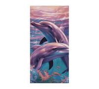 Delfini Art Door Banner Welcome Spring Summer Door Cover Sfondo Hanging Flag Portico Sign per porta d'ingresso Decorazioni stagionali per feste per interni ed esterni giardino