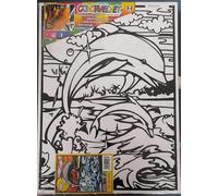 Delfini Colorvelvet in Velluto Grande 47*35 - L90 Disegno da colorare con set di pennarelli Carioca 8024238000061