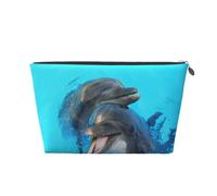 Delfini con faccia sorridente stampati, Borsa da toilette Borsa per trucco Borsa per cosmetici Borsa da toilette da viaggio portatile