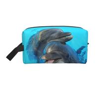 Delfini con faccia sorridente stampati, Borsa per il trucco Borsa per cosmetici Borsa da viaggio portatile da viaggio Borsa per trucco Organizer