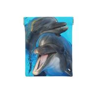 Delfini con faccia sorridente stampati, Spremere il portafoglio superiore da donna Borsa portaoggetti Piccola portamonete Portamonete