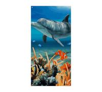 Delfini Copertura per porta blu primavera estate da appendere bandiera portico cartello all'aperto stagionale vacanza cortile decorazione per porta d'ingresso e portico