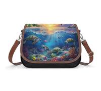 Delfini e tartarughe nel mare borse a tracolla per le donne borsa messenger borsa a tracolla borse