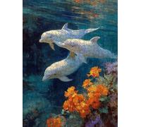 Delfini Fondo Marino Puzzle 5000 Pezzi, 3D Puzzle per Adulti Impegnativo, Educa Puzzles Artistico, Divertente E Stimolante Puzzles Decorativo per La Famiglia, Regalo e Decorazione Pareti FNKL6-368