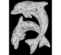 Delfini Grandi 47*35 Colorvelvet. Disegno in velluto da colorare. Con set di pennarelli Carioca. 8024238111194