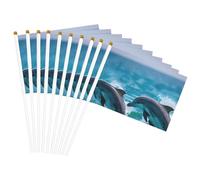 Delfini nel mare Stampa Bandiera portatile Bandiere portatili Celebrazioni Feste Vacanze Decorazione Incontro Eventi
