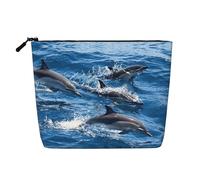 Delfini riutilizzabili dello spuntino nelle borse della stampa del mare, borsa da toilette di viaggio di grande capacità, borse di trucco con la chiusura lampo