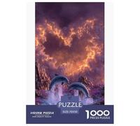 Delfini Saltanti nel Cielo di Fuoco Puzzle 1000 Pezzi 70x50cm/1000pcs Gioco Educativo E Rilassante Creativo E Decorativo Regalo Per Adulti E Adolescenti