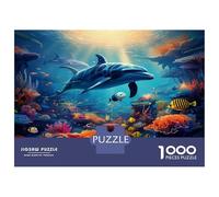 Delfino 1000 Pezzi Del Puzzle Enigma Ultra Difficile Deep Sea Delfino per Attività Fuzzle Post-scuola Puzzle 52x38cm/1000pcs