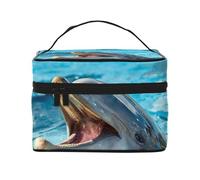 Delfino adorabile stampato, Borsa per il trucco Borsa per cosmetici Borsa da toilette da viaggio portatile Astuccio per matite Astuccio da toilette