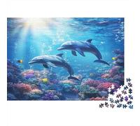 Delfino And Barriera corallina Jigsaw Puzzle 1000pcs (75x50cm) Adulti Sfondo Oceanoo Puzzle Gioco EduGattoivo Decorazioni Per La Casa